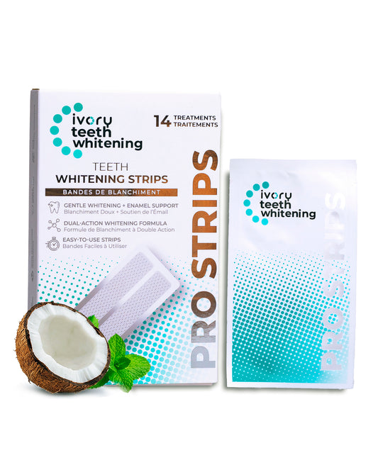 Ivory Teeth Whitening Pro Strips — Low-Sensitivity Teeth Whitening Strips – Safe For Sensitive Teeth | Brighter, Natural-Looking Results in Days | 14 Treatments